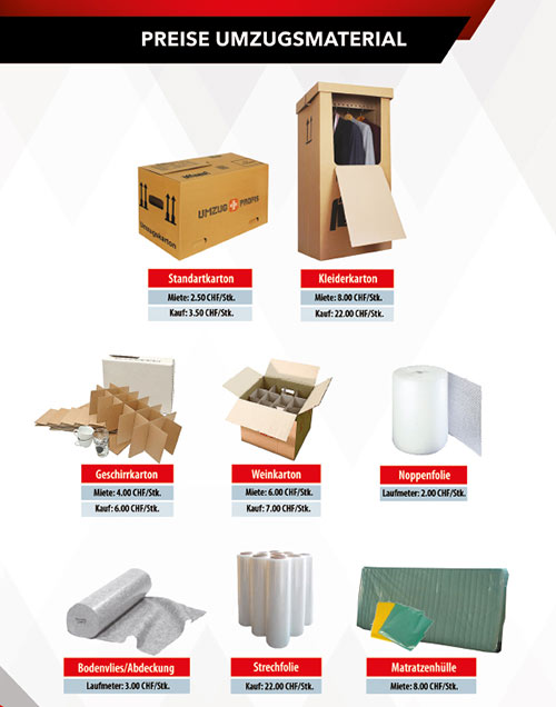 Preise-Umzug-Material
